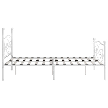 Bettgestell mit Lattenrost Weiß Metall 200 × 200 cm - Pazzar.ch