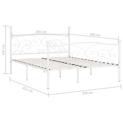 Bettgestell mit Lattenrost Weiß Metall 200 × 200 cm - Pazzar.ch