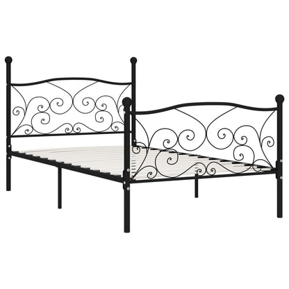 Bettgestell mit Lattenrost Schwarz Metall 100 × 200 cm - Pazzar.ch
