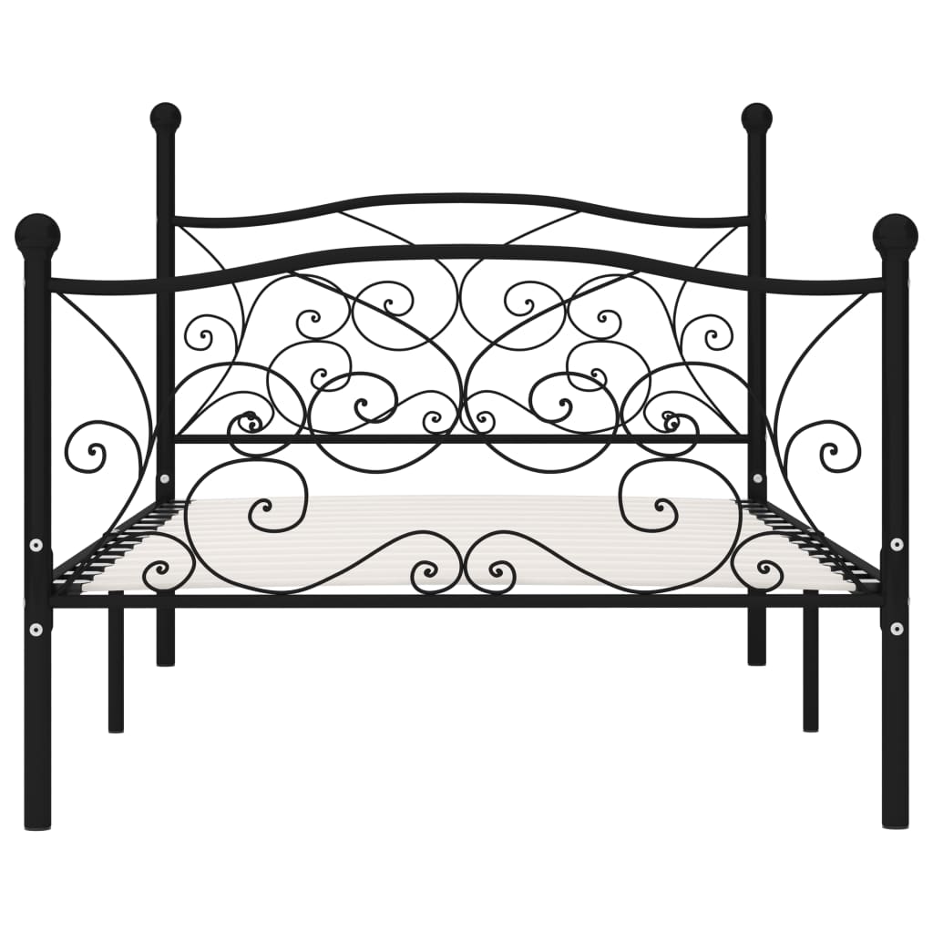 Bettgestell mit Lattenrost Schwarz Metall 100 × 200 cm - Pazzar.ch