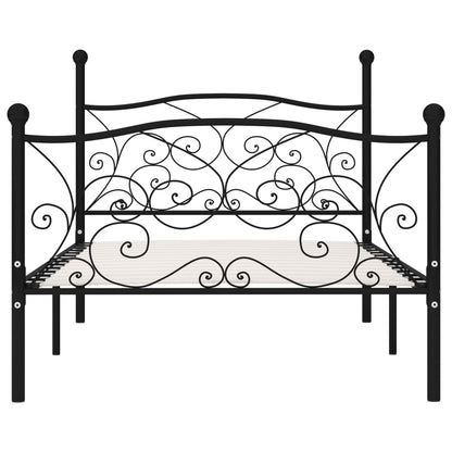 Bettgestell mit Lattenrost Schwarz Metall 100 × 200 cm - Pazzar.ch