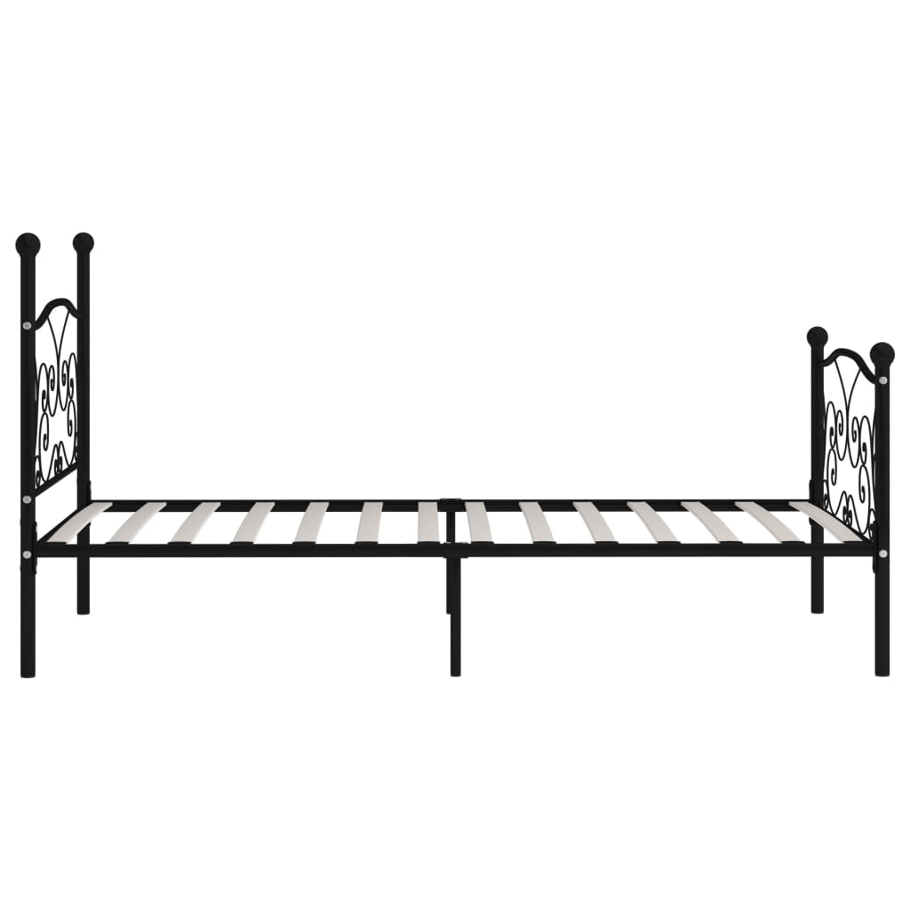 Bettgestell mit Lattenrost Schwarz Metall 100 × 200 cm - Pazzar.ch