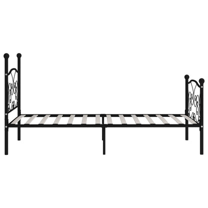 Bettgestell mit Lattenrost Schwarz Metall 100 × 200 cm - Pazzar.ch