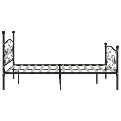 Bettgestell mit Lattenrost Schwarz Metall 200 × 200 cm - Pazzar.ch
