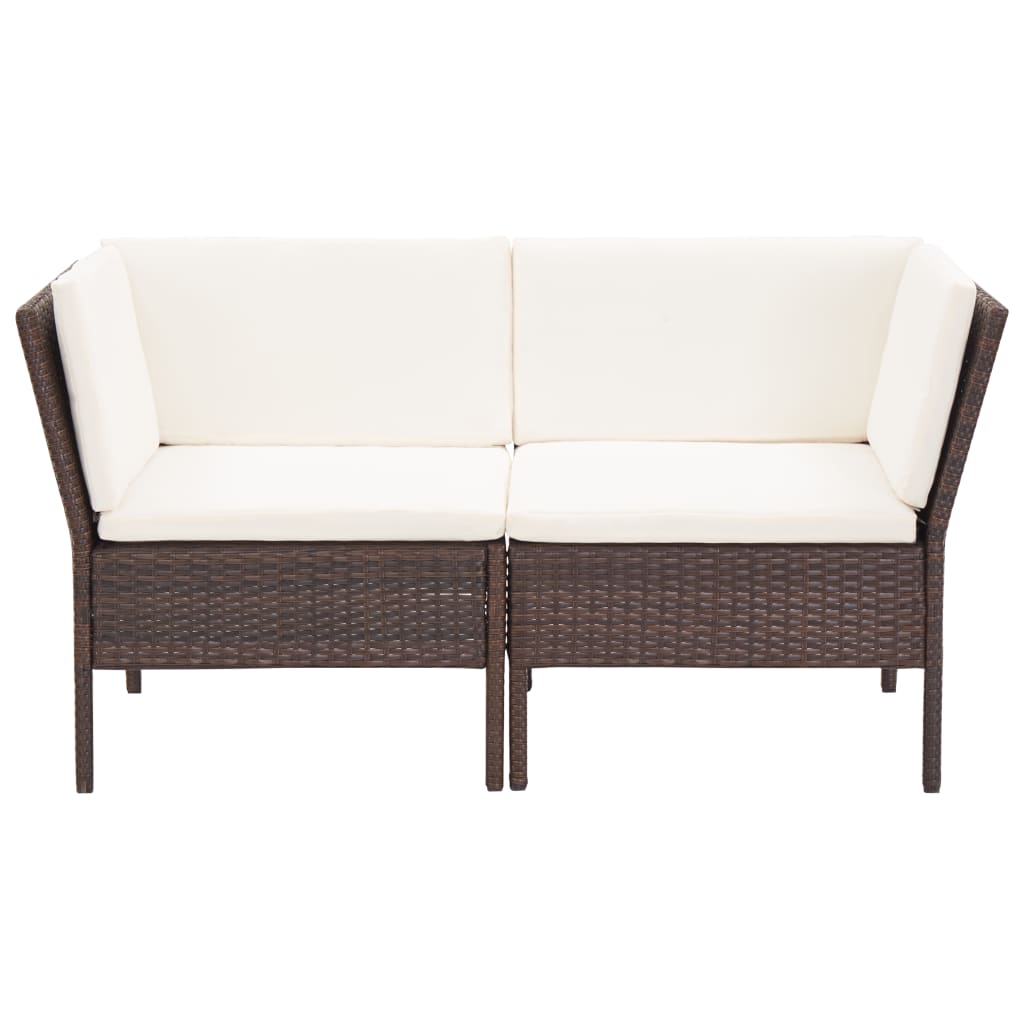6-tlg. Garten-Lounge-Set mit Auflagen Poly Rattan Braun - Pazzar.ch