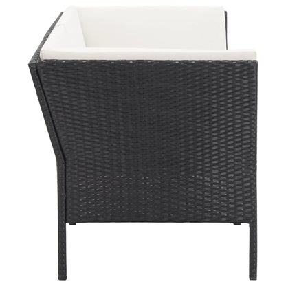 6-tlg. Garten-Lounge-Set mit Auflagen Poly Rattan Schwarz - Pazzar.ch