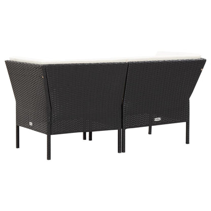 6-tlg. Garten-Lounge-Set mit Auflagen Poly Rattan Schwarz - Pazzar.ch