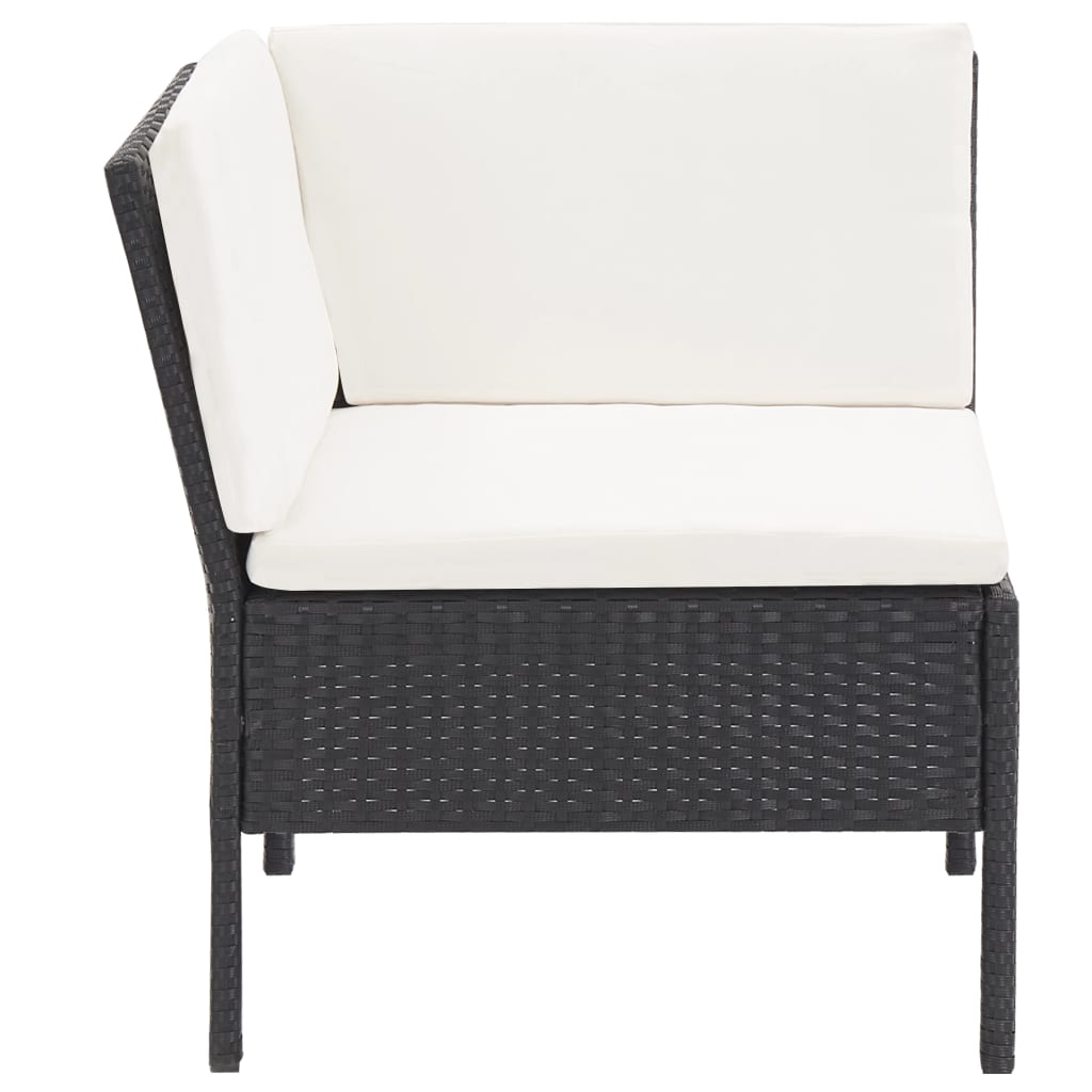 6-tlg. Garten-Lounge-Set mit Auflagen Poly Rattan Schwarz - Pazzar.ch