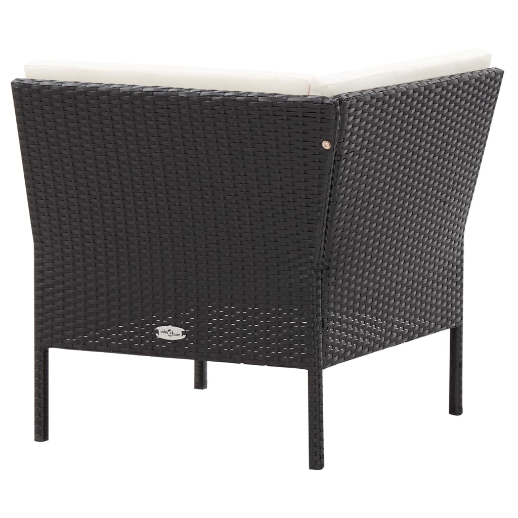 6-tlg. Garten-Lounge-Set mit Auflagen Poly Rattan Schwarz - Pazzar.ch