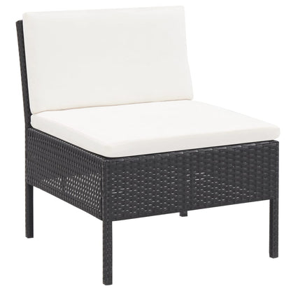 6-tlg. Garten-Lounge-Set mit Auflagen Poly Rattan Schwarz - Pazzar.ch