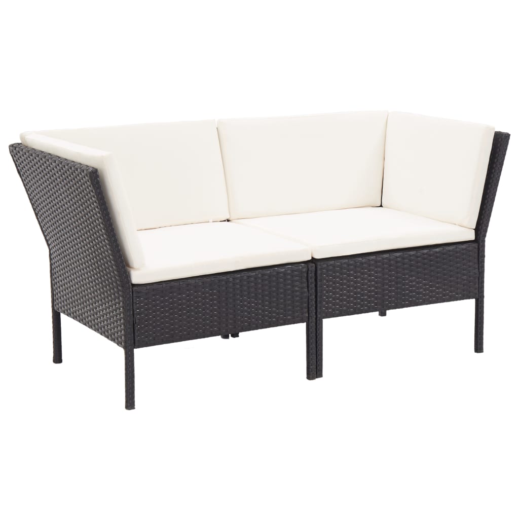 8-tlg. Garten-Lounge-Set mit Auflagen Poly Rattan Schwarz - Pazzar.ch