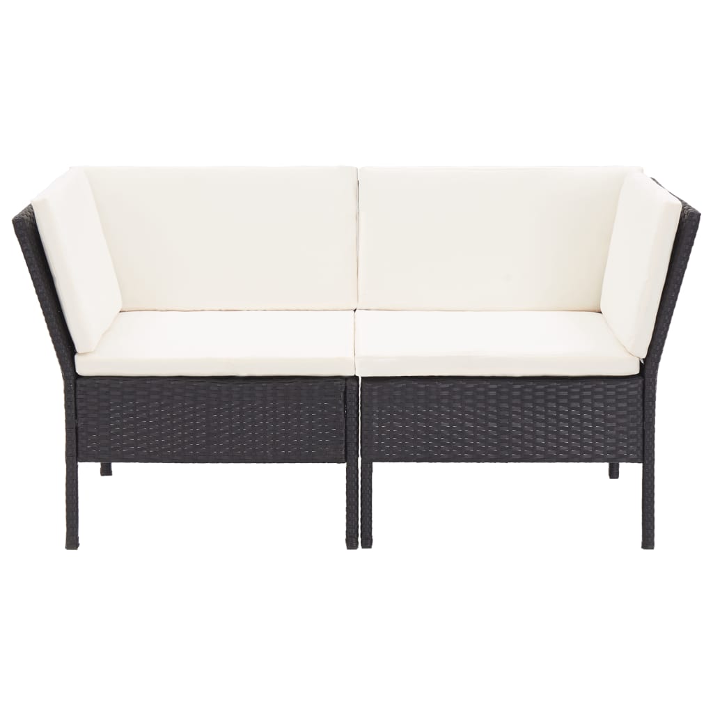8-tlg. Garten-Lounge-Set mit Auflagen Poly Rattan Schwarz - Pazzar.ch