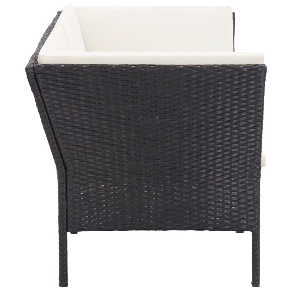 8-tlg. Garten-Lounge-Set mit Auflagen Poly Rattan Schwarz - Pazzar.ch