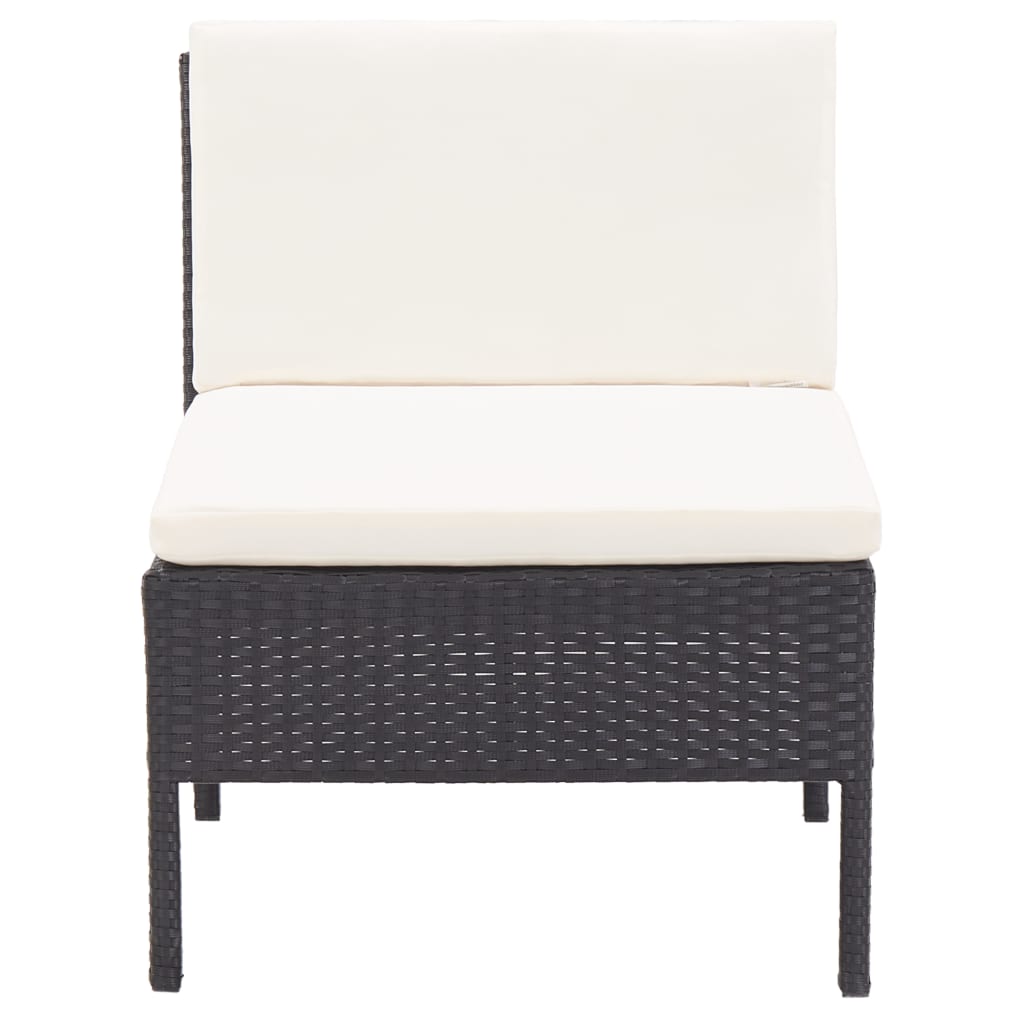 8-tlg. Garten-Lounge-Set mit Auflagen Poly Rattan Schwarz - Pazzar.ch