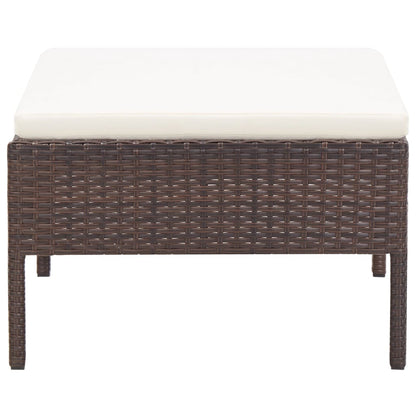 3-tlg. Garten-Lounge-Set mit Auflagen Poly Rattan Braun - Pazzar.ch