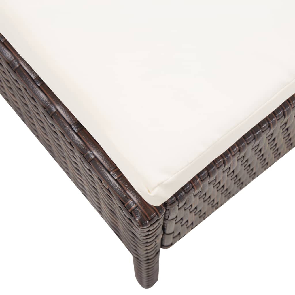 3-tlg. Garten-Lounge-Set mit Auflagen Poly Rattan Braun - Pazzar.ch