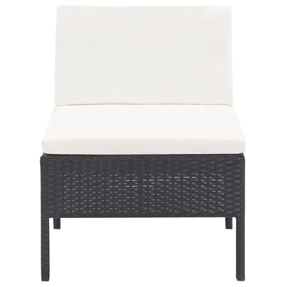 3-tlg. Garten-Lounge-Set mit Auflagen Poly Rattan Schwarz - Pazzar.ch