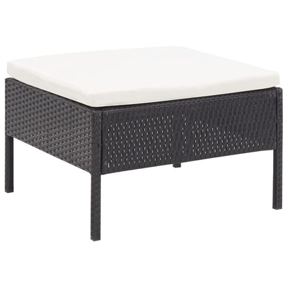 3-tlg. Garten-Lounge-Set mit Auflagen Poly Rattan Schwarz - Pazzar.ch