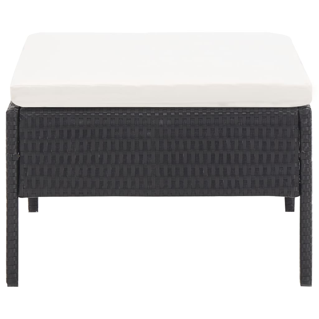 3-tlg. Garten-Lounge-Set mit Auflagen Poly Rattan Schwarz - Pazzar.ch