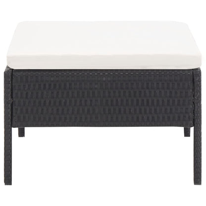 3-tlg. Garten-Lounge-Set mit Auflagen Poly Rattan Schwarz - Pazzar.ch