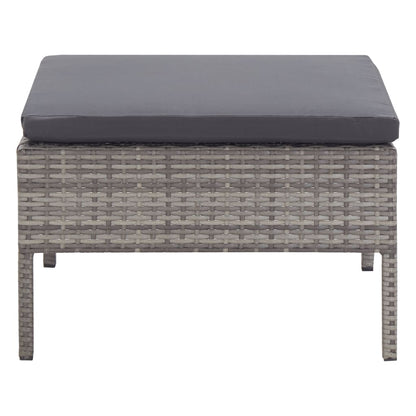 3-tlg. Garten-Lounge-Set mit Auflagen Poly Rattan Grau - Pazzar.ch
