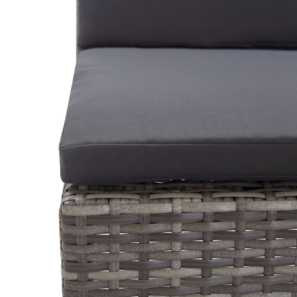 3-tlg. Garten-Lounge-Set mit Auflagen Poly Rattan Grau - Pazzar.ch