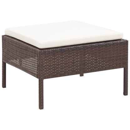 3-tlg. Garten-Lounge-Set mit Auflagen Poly Rattan Braun - Pazzar.ch