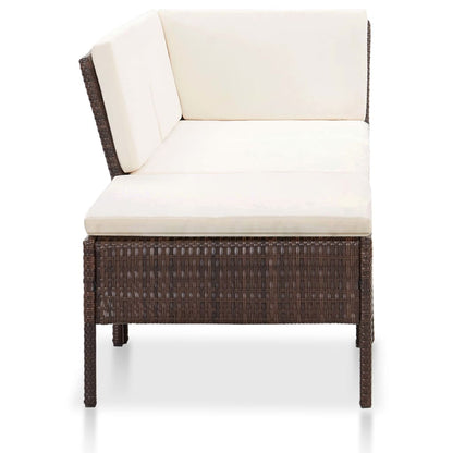 3-tlg. Garten-Lounge-Set mit Auflagen Poly Rattan Braun - Pazzar.ch