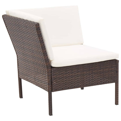 3-tlg. Garten-Lounge-Set mit Auflagen Poly Rattan Braun - Pazzar.ch