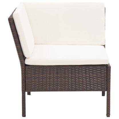 3-tlg. Garten-Lounge-Set mit Auflagen Poly Rattan Braun - Pazzar.ch