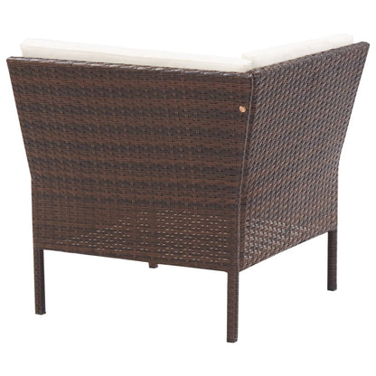 3-tlg. Garten-Lounge-Set mit Auflagen Poly Rattan Braun - Pazzar.ch