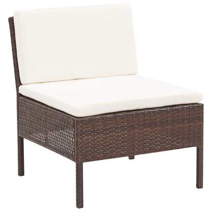 3-tlg. Garten-Lounge-Set mit Auflagen Poly Rattan Braun - Pazzar.ch