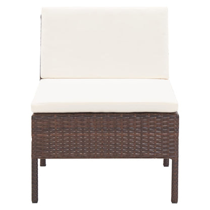 3-tlg. Garten-Lounge-Set mit Auflagen Poly Rattan Braun - Pazzar.ch