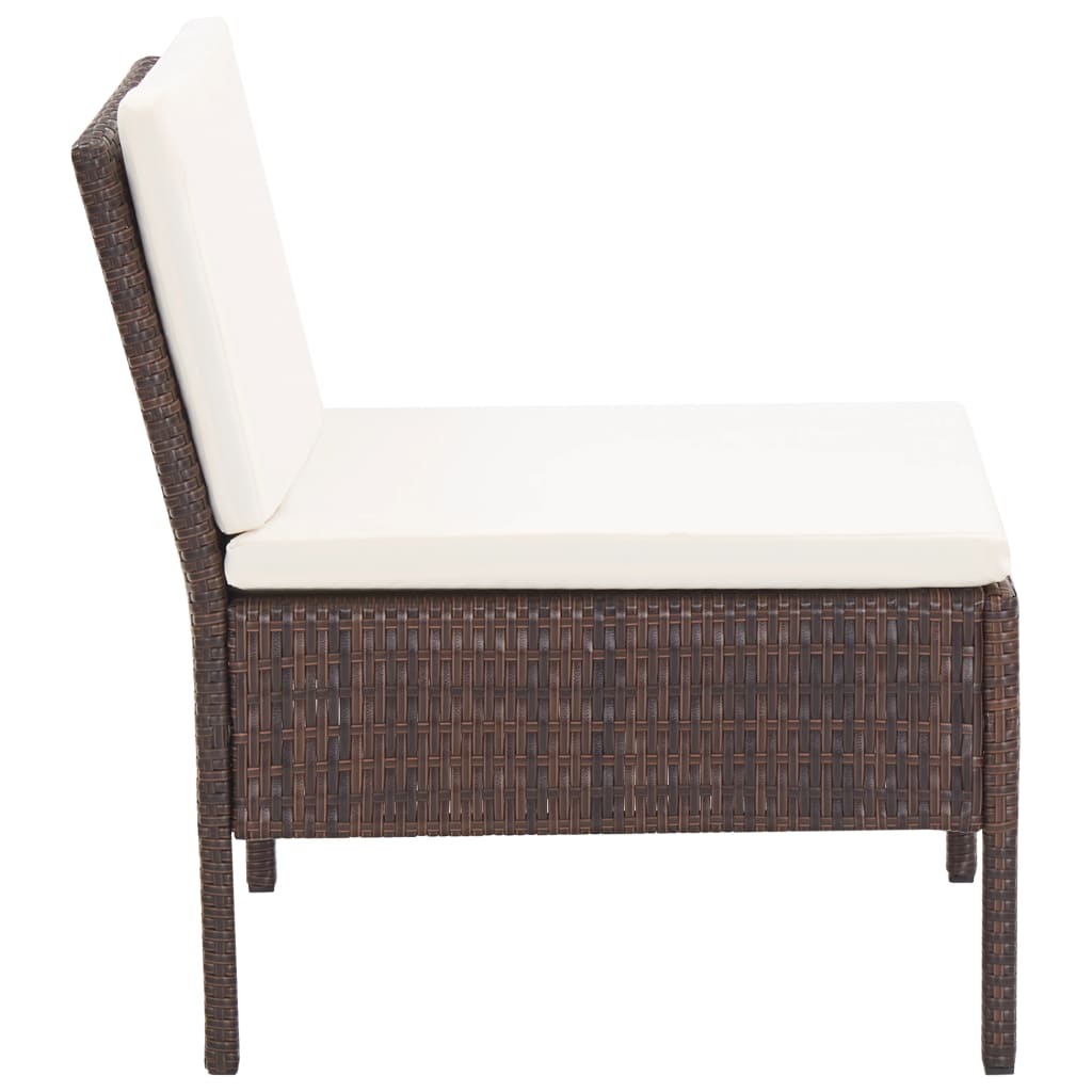 3-tlg. Garten-Lounge-Set mit Auflagen Poly Rattan Braun - Pazzar.ch