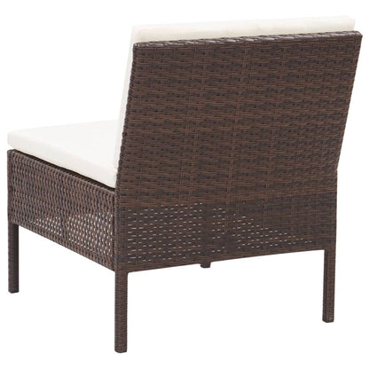 3-tlg. Garten-Lounge-Set mit Auflagen Poly Rattan Braun - Pazzar.ch