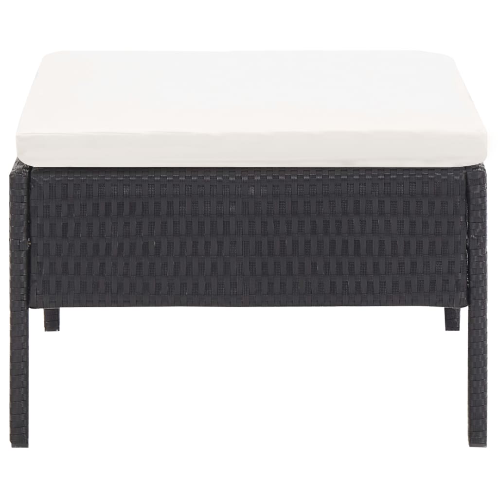 3-tlg. Garten-Lounge-Set mit Auflagen Poly Rattan Schwarz - Pazzar.ch