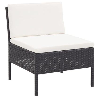 3-tlg. Garten-Lounge-Set mit Auflagen Poly Rattan Schwarz - Pazzar.ch