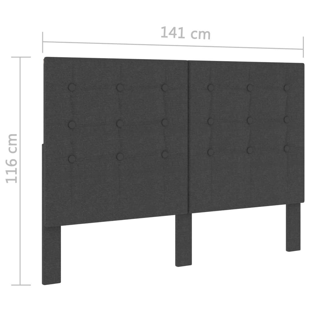 Kopfteil Getuftet Dunkelgrau Stoff 140 x 200 cm - Pazzar.ch