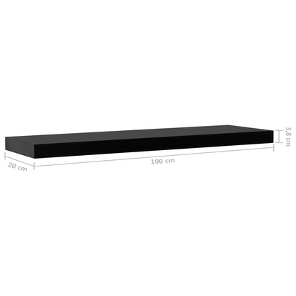 Schweberegale 2 Stk. Schwarz 100x20x3,8 cm - Pazzar.ch