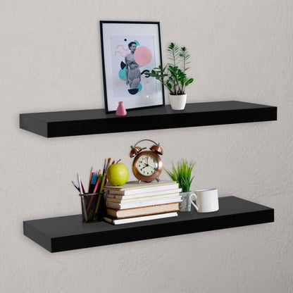 Schweberegale 2 Stk. Schwarz 100x20x3,8 cm - Pazzar.ch