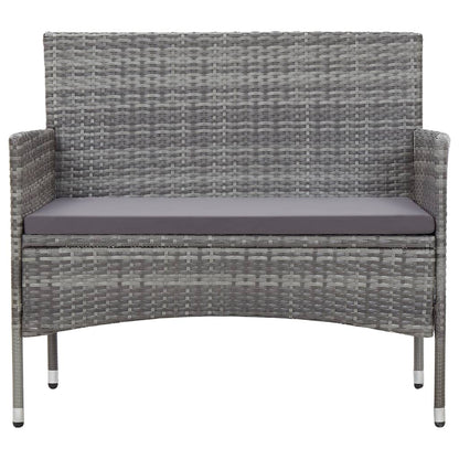4-tlg. Garten-Lounge-Set mit Auflagen Poly Rattan Grau - Pazzar.ch
