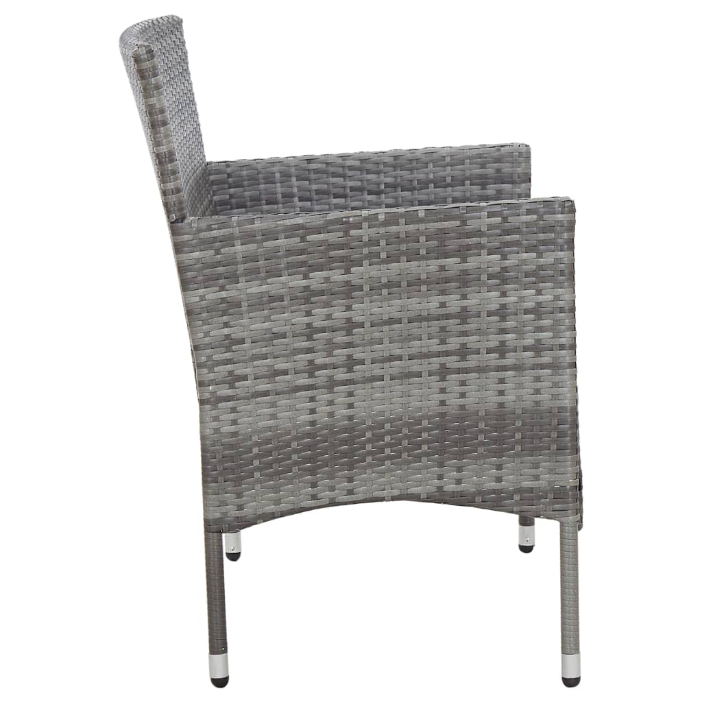 4-tlg. Garten-Lounge-Set mit Auflagen Poly Rattan Grau - Pazzar.ch