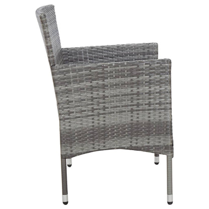 4-tlg. Garten-Lounge-Set mit Auflagen Poly Rattan Grau - Pazzar.ch
