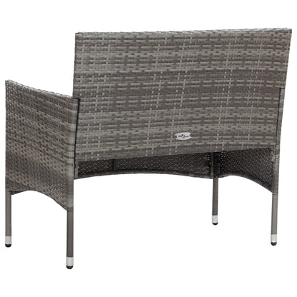 4-tlg. Garten-Lounge-Set mit Auflagen Poly Rattan Grau - Pazzar.ch