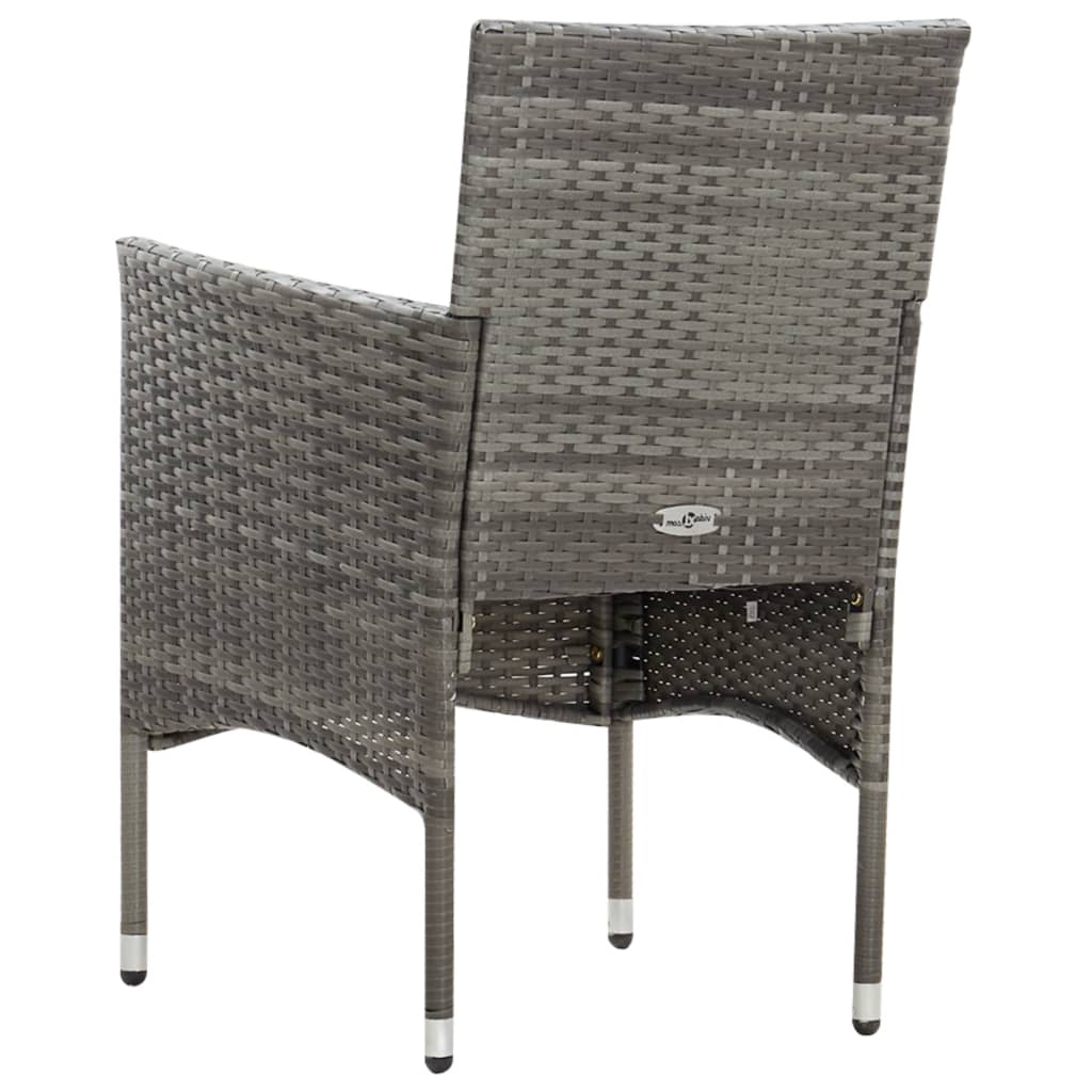 4-tlg. Garten-Lounge-Set mit Auflagen Poly Rattan Grau - Pazzar.ch
