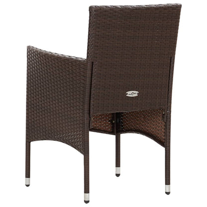 4-tlg. Garten-Lounge-Set mit Auflagen Poly Rattan Braun - Pazzar.ch