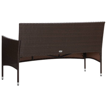 4-tlg. Garten-Lounge-Set mit Auflagen Poly Rattan Braun - Pazzar.ch