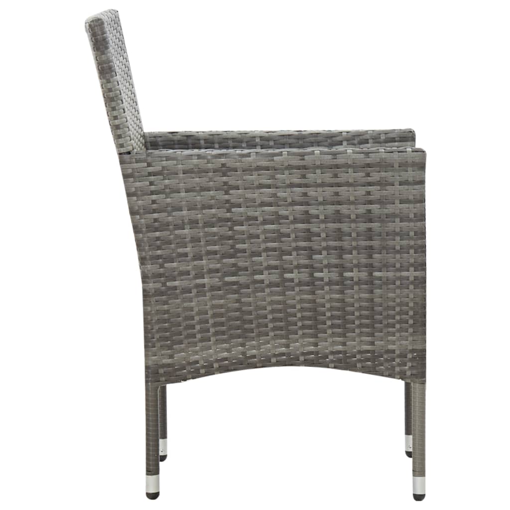 4-tlg. Garten-Lounge-Set mit Auflagen Poly Rattan Grau - Pazzar.ch