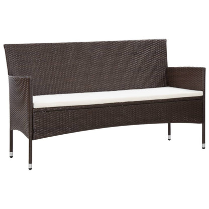 5-tlg. Garten-Lounge-Set mit Auflagen Poly Rattan Braun - Pazzar.ch