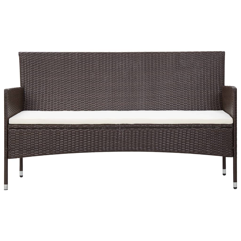 5-tlg. Garten-Lounge-Set mit Auflagen Poly Rattan Braun - Pazzar.ch